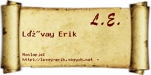 Lévay Erik névjegykártya