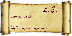 Lévay Erik névjegykártya